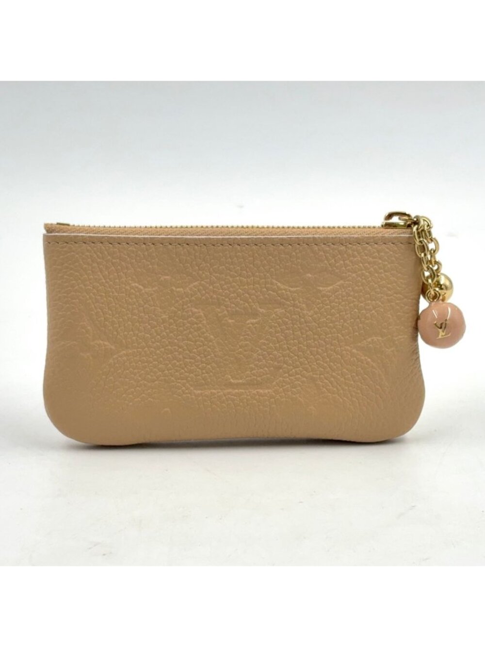 Louis Vuitton Pochette Cles Monogram Empreinte Leather Light Beige Key Case